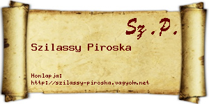 Szilassy Piroska névjegykártya